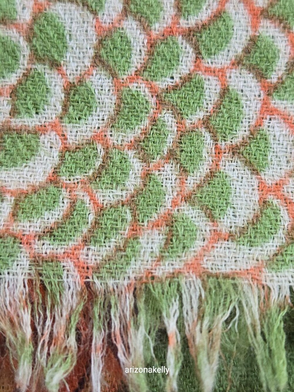 J. Peterman Scarf Wool/Silk Blend Botanical Flowers Green - Picture 14 of 14
